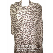 Cashmere Natural Leopard Shawl